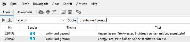 Mediathekview aktiv und gesund